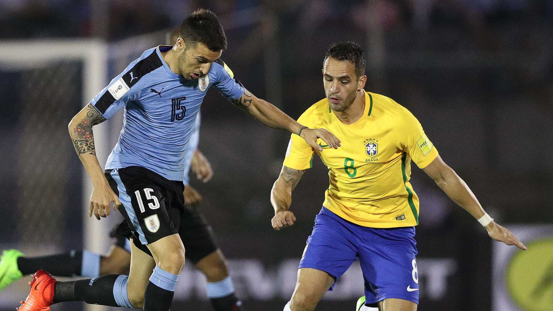 O Uruguai saiu na frente, mas o Brasil empatou o jogo ainda na primeira etapa (Crédito: Pedro Martins/MoWa Press)